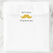 Sticker Carré Moustache, il va grandir sur vous (Sac)