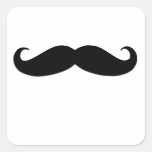 Sticker Carré Moustache noire ou moustache noire pour les cadeau