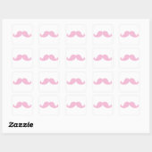 Sticker Carré Moustache rose (Feuille)