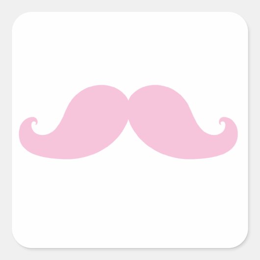 Sticker Carré Moustache rose (Devant)