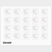 Sticker Carré Mouton avec Holly (Feuille)