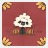 Sticker Carré Moutons Et Fleurs (Devant)