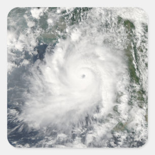 Sticker Carré Mouvements de Giri de cyclone à terre au-dessus d