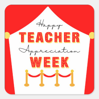 Sticker Carré Movie Star Teacher Appreciation Red Carpet