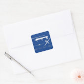 Sticker Carré MQ-1 Predator UAV- Plan d'avion ABD (Enveloppe)