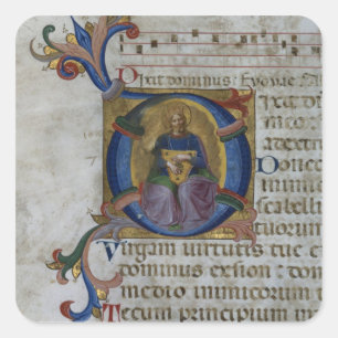 Sticker Carré Ms 531 f.169v Historiated initial 'D' depicting Ki