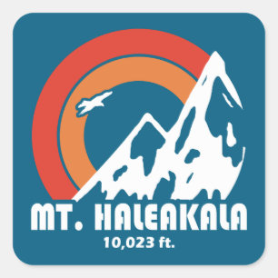 Sticker Carré Mt. Haleakala Hawaii Sun Eagle
