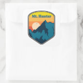 Sticker Carré Mt. Hunter Alaska Lever du Soleil (Sac)