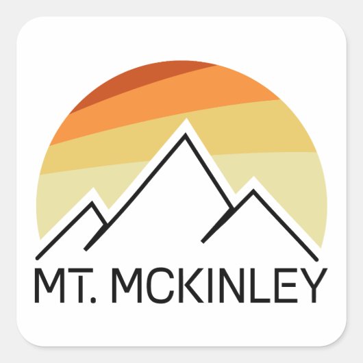Sticker Carré Mt. McKinley Alaska Retro (Devant)