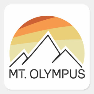 Sticker Carré Mt. Olympus Washington Retro