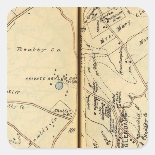 Sticker Carré Mt. Pleasant, New York 2 (Devant)