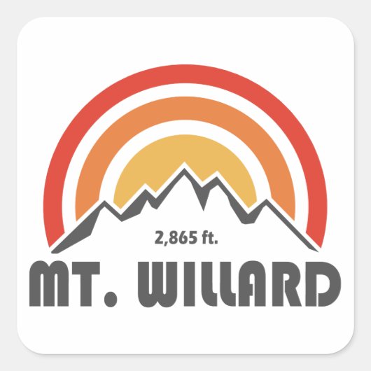 Sticker Carré Mt. Willard New Hampshire (Devant)