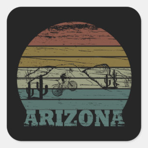 Sticker Carré Mtb Az Sedona - Vélo de Montagne en Arizona