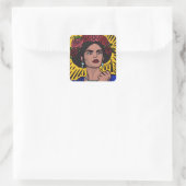 Sticker Carré Mujer Mexicana Empowered Comic Style Pop Art (Sac)