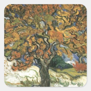 Sticker Carré Mulberry Tree par van Gogh
