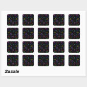 Sticker Carré Multicolored Starry Night (Feuille)
