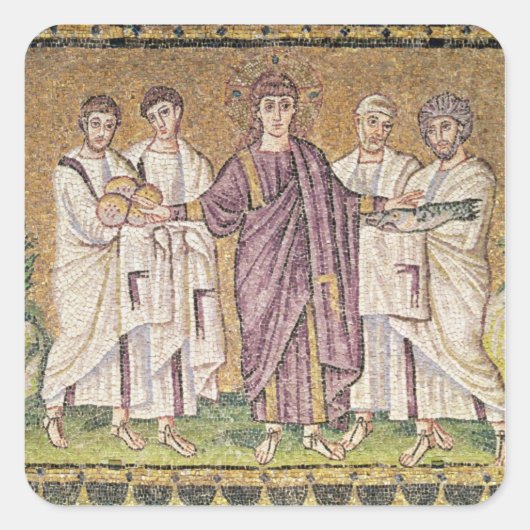 Sticker Carré Multiplication du pain et des poissons (Devant)