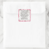 Sticker Carré Mum Poem - Design Floral Rose (Sac)