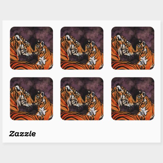 Sticker Carré Mum tigre (Feuille)