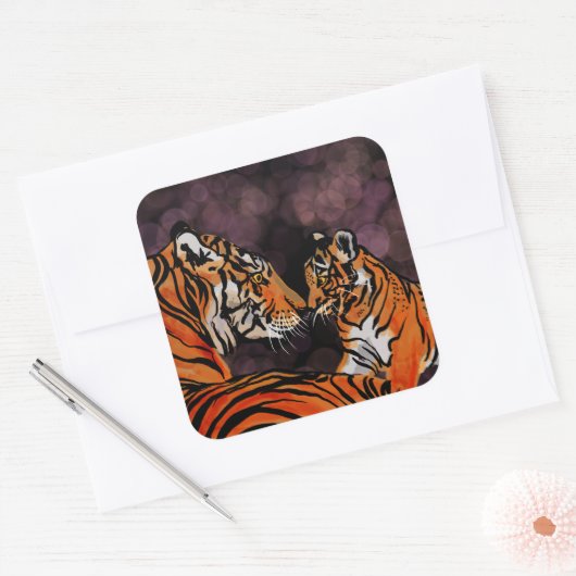 Sticker Carré Mum tigre (Enveloppe)