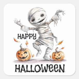Sticker Carré Mummy Moves - Halloween Bonjour dans les enveloppe