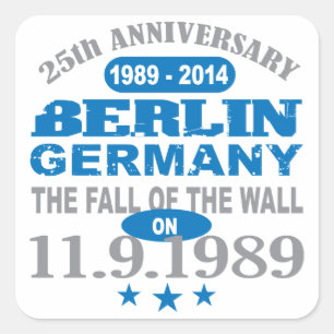 Sticker Carré Mur de Berlin Allemagne anniversaire de 25 ans