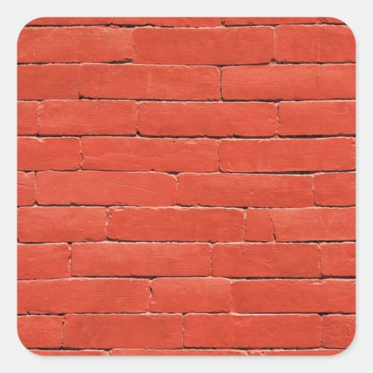 Sticker Carré Mur rouge orange (Devant)