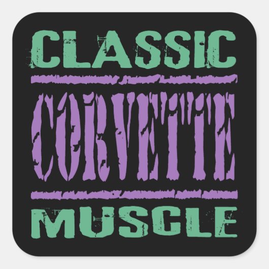 Sticker Carré Muscle Corvette classique (Devant)