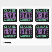 Sticker Carré Muscle Corvette classique (Feuille)