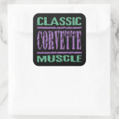 Sticker Carré Muscle Corvette classique (Sac)