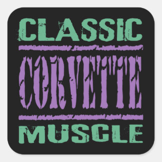 Sticker Carré Muscle Corvette classique