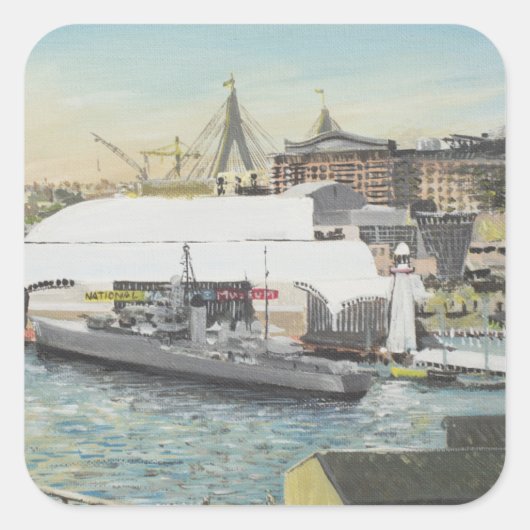 Sticker Carré Musée maritime de Sydney de balcon d'hôtel. 1998 (Devant)