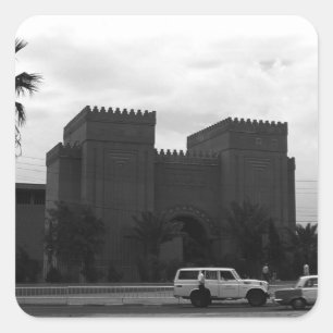 Sticker Carré Musée vintage de Bagdad en Irak 1970