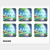 Sticker Carré Mushroom Forest  (Feuille)