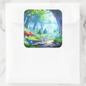 Sticker Carré Mushroom Forest  (Sac)