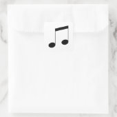 Sticker Carré Music One Black Beam Note, (Sac)