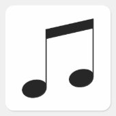 Sticker Carré Music One Black Beam Note, (Devant)