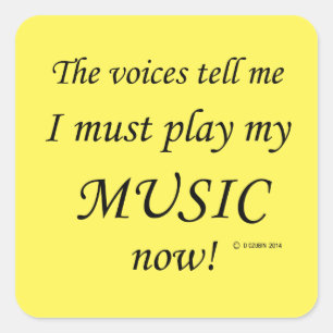 Sticker Carré Music Voices dit qu'il faut jouer l'autocollant Ca