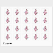 Sticker Carré Musical treble clef notes with sakura flowers (Feuille)