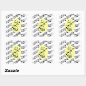 Sticker Carré Musician Funny Cat Playing (Feuille)
