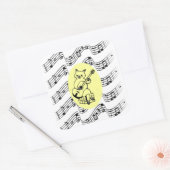 Sticker Carré Musician Funny Cat Playing (Enveloppe)