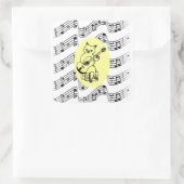 Sticker Carré Musician Funny Cat Playing (Sac)