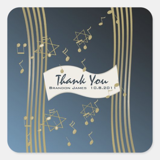 Sticker Carré Musique dans l'air (Devant)