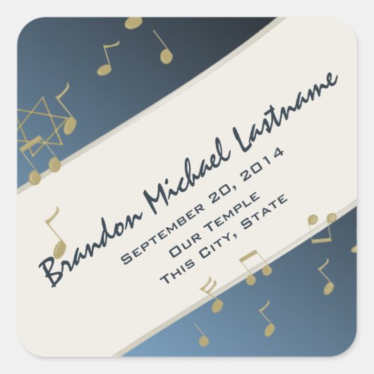 Sticker Carré Musique dans l'air (Devant)