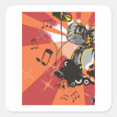 Sticker Carré Musique Drum Set (Devant)