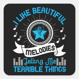 Sticker Carré Musique - J'aime les belles mélodies