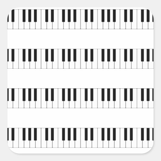 Sticker Carré Musique : Motif de clavier de piano (Devant)