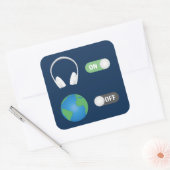 Sticker Carré Musique sur World Off (Enveloppe)