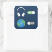Sticker Carré Musique sur World Off (Sac)