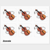 Sticker Carré Musique violon (Feuille)